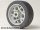 Lego Wheel 36.8 x 14 ZR with Axle Hole and 3 Pin Holes with Molded Black Hard Rubber Tire Pattern