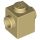 Lego Brick, Modified 1 x 1 with Studs on 2 Sides, Opposite, Tan