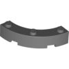 Lego Brick, Round Corner 4 x 4 Macaroni with 3 Studs, Dark bluish gray