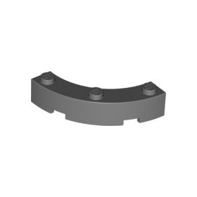   Lego Brick, Round Corner 4 x 4 Macaroni with 3 Studs, Dark bluish gray