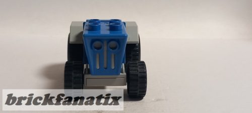 Lego Duplo Farm Tractor with Black Wheels, Light Bluish Gray Engine and Fenders, and Light Bluish Gray Hitch
