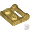 Lego Plate, Modified 1 x 2 with Bar Handle on Side - Closed Ends, Gold