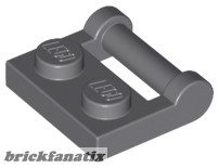 Lego PLATE 1X2 W. STICK 3.18, Dark grey