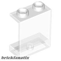 Lego Panel 1 x 2 x 2 - Hollow Studs, Trans clear