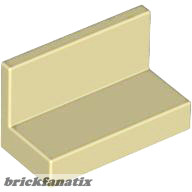 Lego WALL ELEMENT 1X2X1 ( CORNER ), Tan