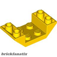 Lego Slope, Inverted 45 4 x 2 Double with 2 x 2 Cutout, Yellow