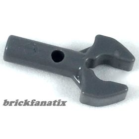   Lego Bar 1L with Clip Mechanical Claw - Cut Edges and Hole on Side, Dark bluish gray