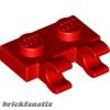 Lego PLATE 1X2 W/HOLDER, VERTICAL, Bright red