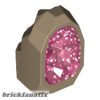 Lego Rock 1 x 1 Geode with Molded Glitter Trans-Dark Pink Crystals Pattern
