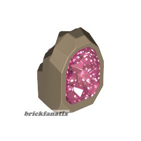   Lego Rock 1 x 1 Geode with Molded Glitter Trans-Dark Pink Crystals Pattern