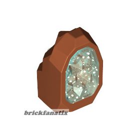   Lego Rock 1 x 1 Geode with Molded Glitter Trans-Light Blue Crystals Pattern