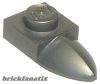 Lego Plate, Modified 1 x 1 with Tooth Horizontal, Flat silver