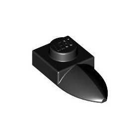 Lego Plate, Modified 1 x 1 with Tooth Horizontal, Black
