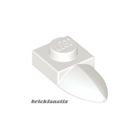 Lego Plate, Modified 1 x 1 with Tooth Horizontal, White