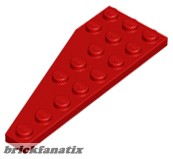 Lego RIGHT PLATE 3X8 W/ANGLE, Bright red