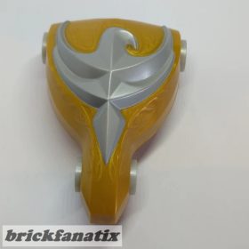   Lego Large Figure Torso KK with Jayko, King Pattern - Series 3 - Silver Hawk Relief, Pearl Light gold