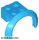 Lego Vehicle, Mudguard 4 x 2 1/2 x 1 2/3 with Arch Round, Medium azure