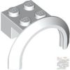 Lego Vehicle, Mudguard 4 x 2 1/2 x 1 2/3 with Arch Round, White