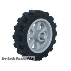   Lego Wheel 15mm D. x 6mm City Motorcycle with Black Tire 21mm D. x 6mm City Motorcycle (50862 / 50861), Light bluish gray