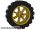 Lego Wheel 15mm D. x 6mm City Motorcycle with Black Tire 21mm D. x 6mm City Motorcycle (50862 / 50861), Pearl gold