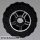Lego Wheel 11mm D. x 6mm with 5 Spokes with Silver Outline Pattern with Black Tire 17.5mm D. x 6mm with Shallow Staggered Treads - Band (50944pb01 / 92409)