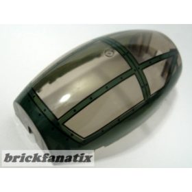   Lego Windscreen 10 x 6 x 3 Bubble Canopy Double Tapered with Dark Green Cockpit Cover Pattern ( Set 7683 Fight on the Flying Wing )