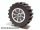 Lego Wheel 18mm D. x 14mm Spoked, with Black Tire 30.4 x 14 Offset Tread (51377 / 30391), Metallic silver
