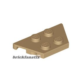 Lego Wedge, Plate 2 x 4, Dark tan