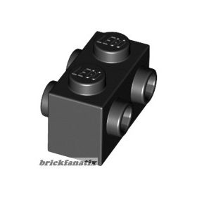 Lego BRICK 1X2 W. FOUR KNOBS, Black