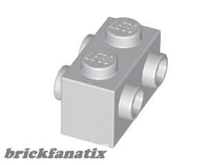 Lego BRICK 1X2 W. FOUR KNOBS, Light gray