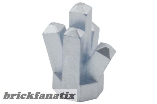 Lego Rock 1 x 1 Crystal 5 Point, Flat silver