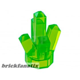 Lego Rock 1 x 1 Crystal 5 Point, Trans bright green