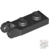 Lego Hinge Plate 1 x 2 Locking with 2 Fingers on End, Black