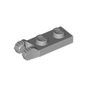 Lego PLATE 1X2 W/FORK/VERTICAL/END, Light gray