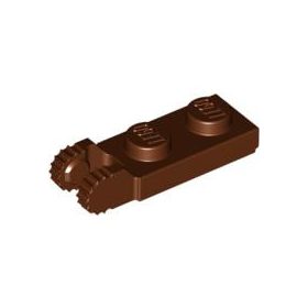 Lego PLATE 1X2 W/FORK/VERTICAL/END, Reddish brown