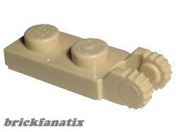 Lego Hinge Plate 1 x 2 Locking with 2 Fingers on End, Tan