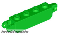 Lego Hinge Brick 1 x 4 Locking with 1 Finger Vertical End and 2 Fingers Vertical End, 7 Teeth, Bright green