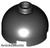 Lego Brick, Round 2 x 2 Dome Top with Bottom Axle Holder - Hollow Stud, Black
