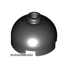   Lego Brick, Round 2 x 2 Dome Top with Bottom Axle Holder - Hollow Stud, Black