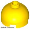 Lego Brick, Round 2 x 2 Dome Top with Bottom Axle Holder - Hollow Stud, Yellow