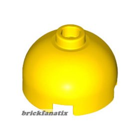   Lego Brick, Round 2 x 2 Dome Top with Bottom Axle Holder - Hollow Stud, Yellow