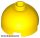 Lego Brick, Round 2 x 2 Dome Top with Bottom Axle Holder - Hollow Stud, Yellow