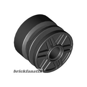   Lego Wheel 18mm D. x 14mm with Pin Hole, Fake Bolts and Shallow Spokes, Black