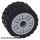 Lego Wheel 18mm D. x 14mm with Pin Hole, Fake Bolts and Shallow Spokes with Black Tire 24 x 14 Shallow Tread (55981 / 30648), Light bluish gray