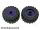 Lego Wheel 18mm D. x 14mm with Pin Hole, Fake Bolts and Shallow Spokes with Black Tire 30.4 x 14 Offset Tread - Band Around Center of Tread (55981 / 92402), Dark purple