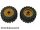 Lego Wheel 18mm D. x 14mm with Pin Hole, Fake Bolts and Shallow Spokes with Black Tire 30.4 x 14 Offset Tread - Band Around Center of Tread (55981 / 92402), Gold