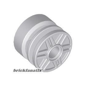   Lego Wheel 18mm D. x 14mm with Pin Hole, Fake Bolts and Shallow Spokes, Light bluish gray