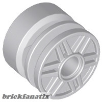 Lego Wheel 18mm D. x 14mm with Pin Hole, Fake Bolts and Shallow Spokes, Light grey
