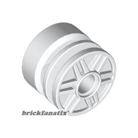   Lego Wheel 18mm D. x 14mm with Pin Hole, Fake Bolts and Shallow Spokes, White