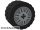 Lego Wheel 18mm D. x 14mm with Axle Hole, Fake Bolts and Shallow Spokes with Black Tire 24 x 14 Shallow Tread - Band Around Center of Tread (55982 / 89201), Light grey